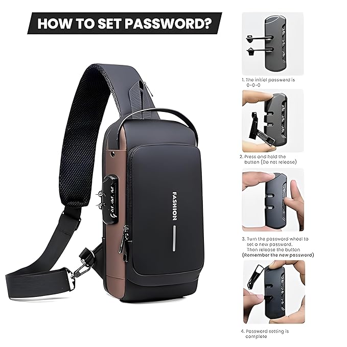 Anti-Theft Waterproof Crossbody Sling Bag – Hard Shell Chest Backpack for Men & Women