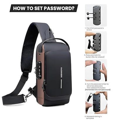 Anti-Theft Waterproof Crossbody Sling Bag – Hard Shell Chest Backpack for Men & Women