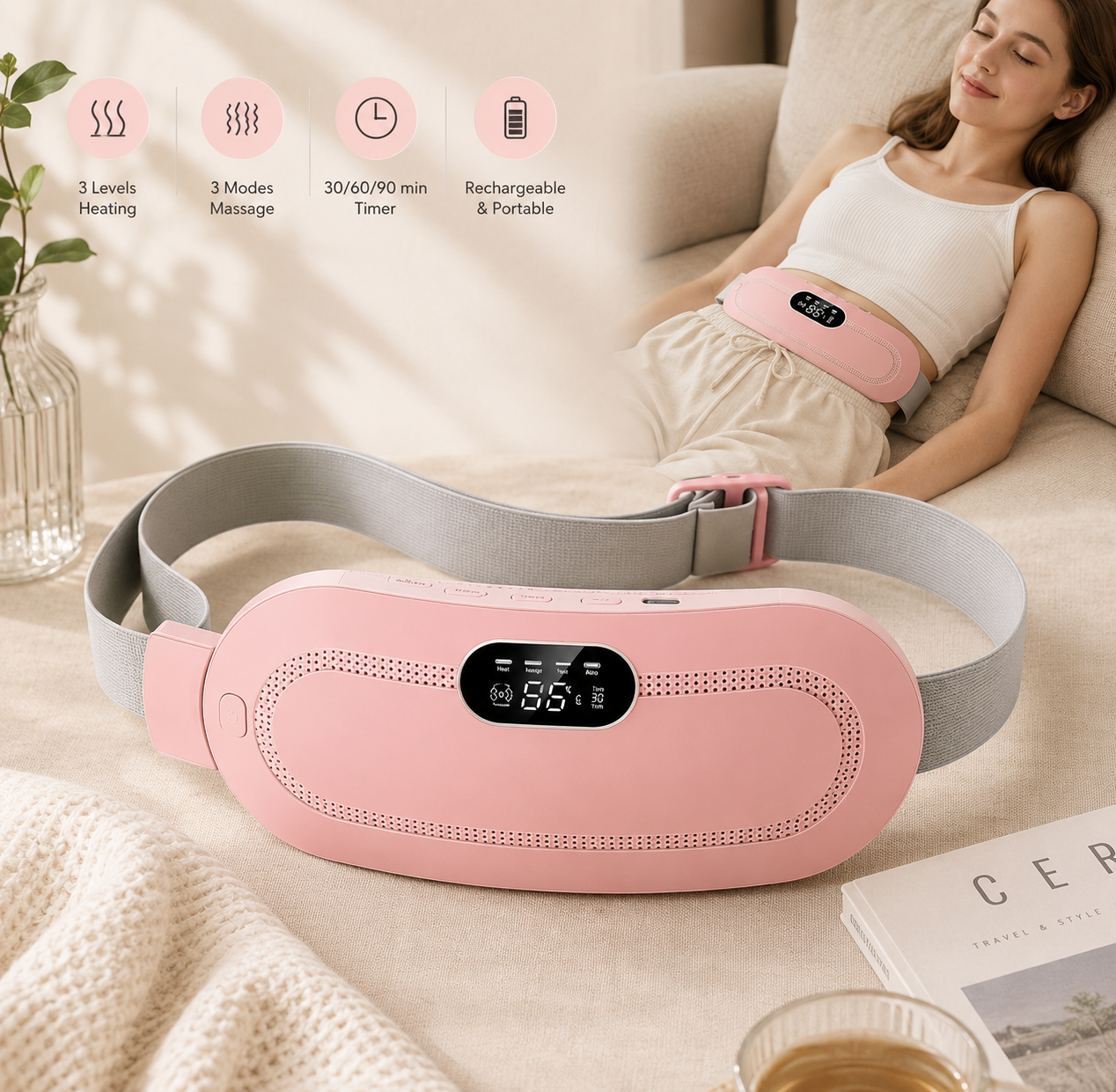 Portable Menstrual Heating &amp; Massage Belt