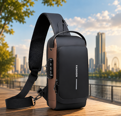 Anti-Theft Waterproof Crossbody Sling Bag – Hard Shell Chest Backpack for Men & Women