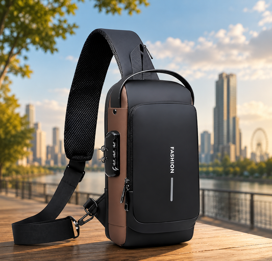 Anti-Theft Waterproof Crossbody Sling Bag – Hard Shell Chest Backpack for Men & Women