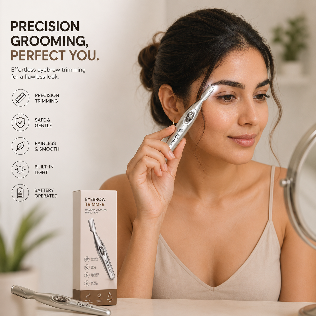 Portable Electric Eyebrow Trimmer for Women – Precision Facial Hair Remover