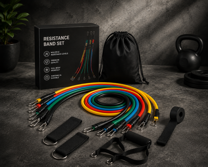 11-Piece Resistance Bands Set with Handles – Portable Home Gym Workout Kit