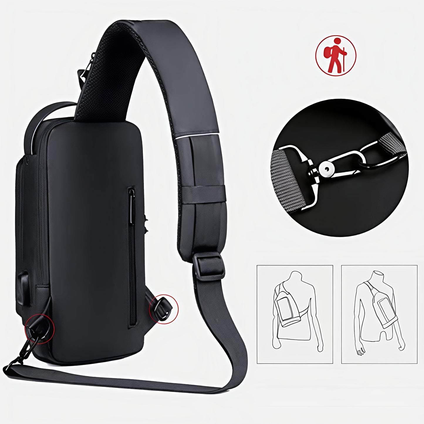 Shoulder bag with USB charging