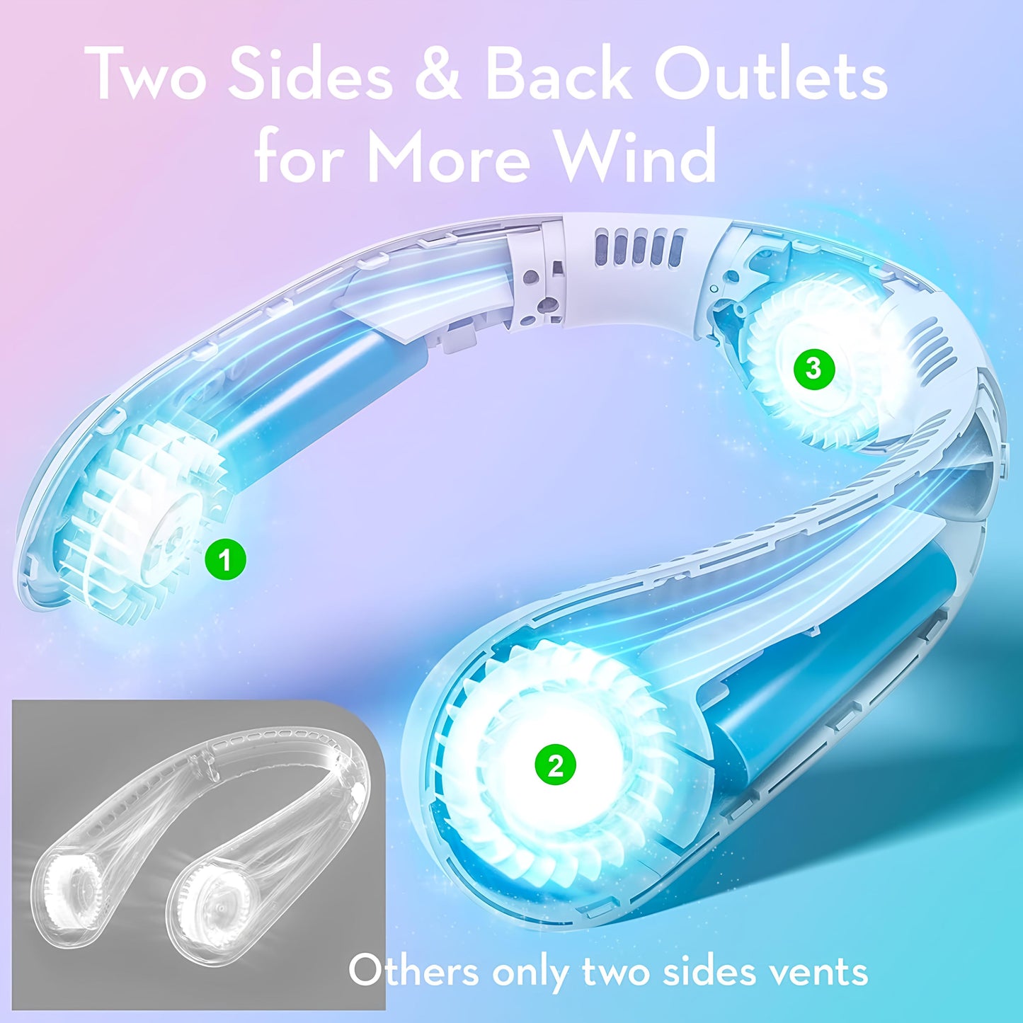 Portable Neck Fan, Hands Free Bladeless Fan