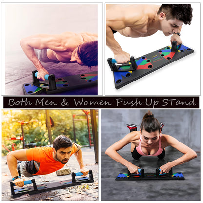 Color-Coded Push-Up Board with Handles – Portable Home Workout System
