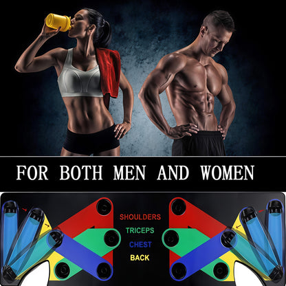 Color-Coded Push-Up Board with Handles – Portable Home Workout System