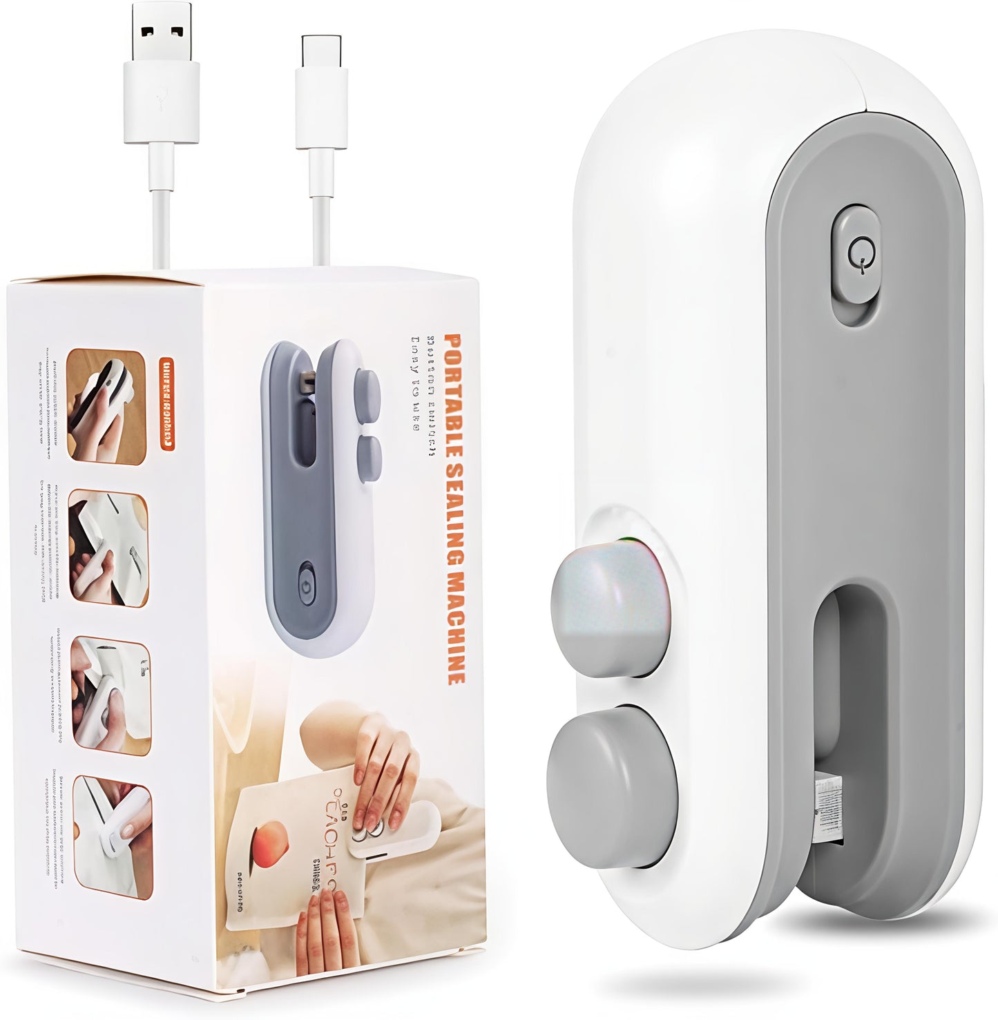 Portable USB Rechargeable Mini Bag Sealer – Heat Sealing Machine for Food Storage