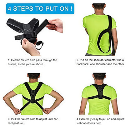 Adjustable Posture Corrector Brace for Men & Women – Back Support Shoulder Straightener