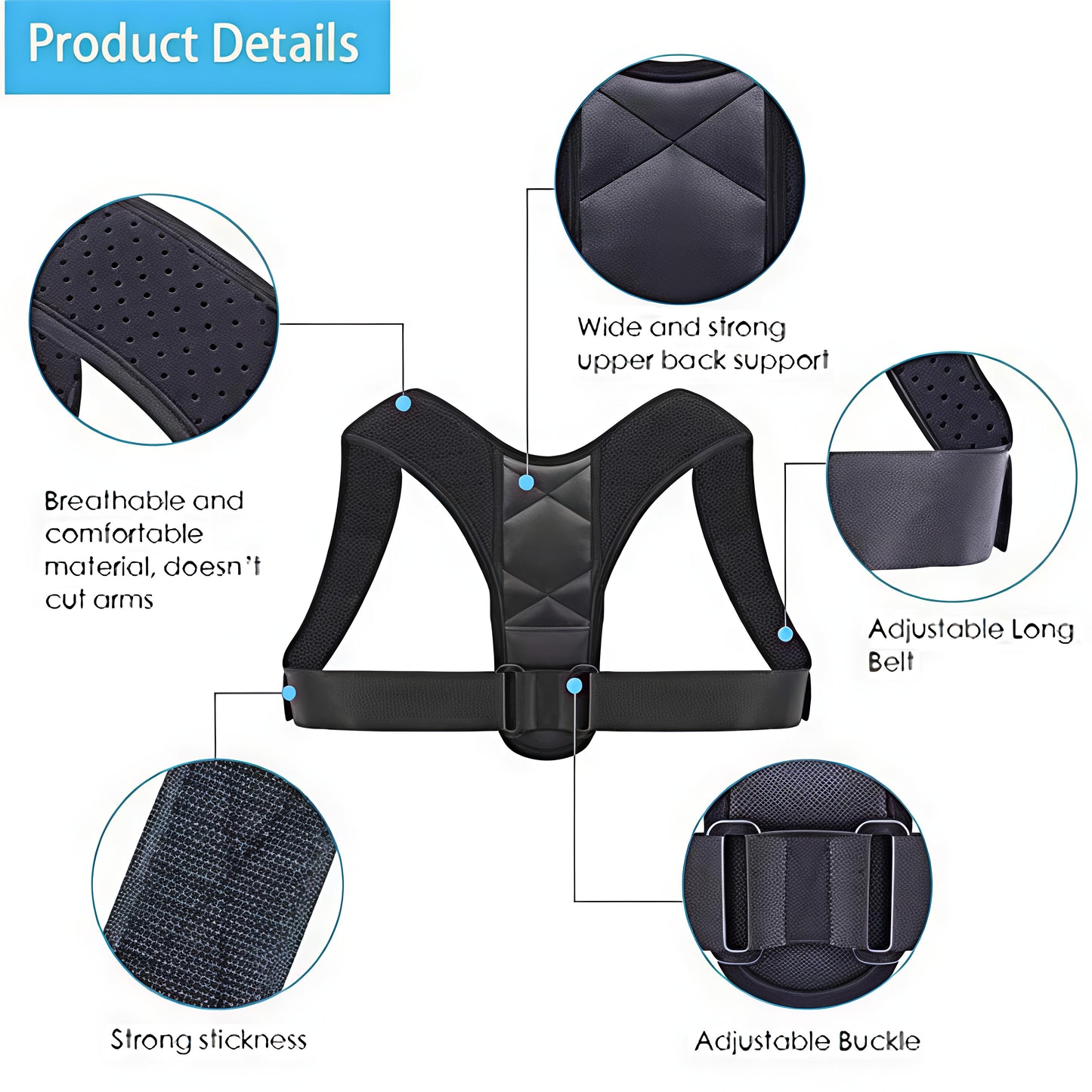 Adjustable Posture Corrector Brace for Men & Women – Back Support Shoulder Straightener