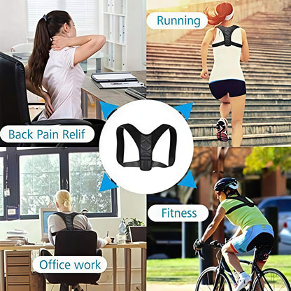 Adjustable Posture Corrector Brace for Men & Women – Back Support Shoulder Straightener