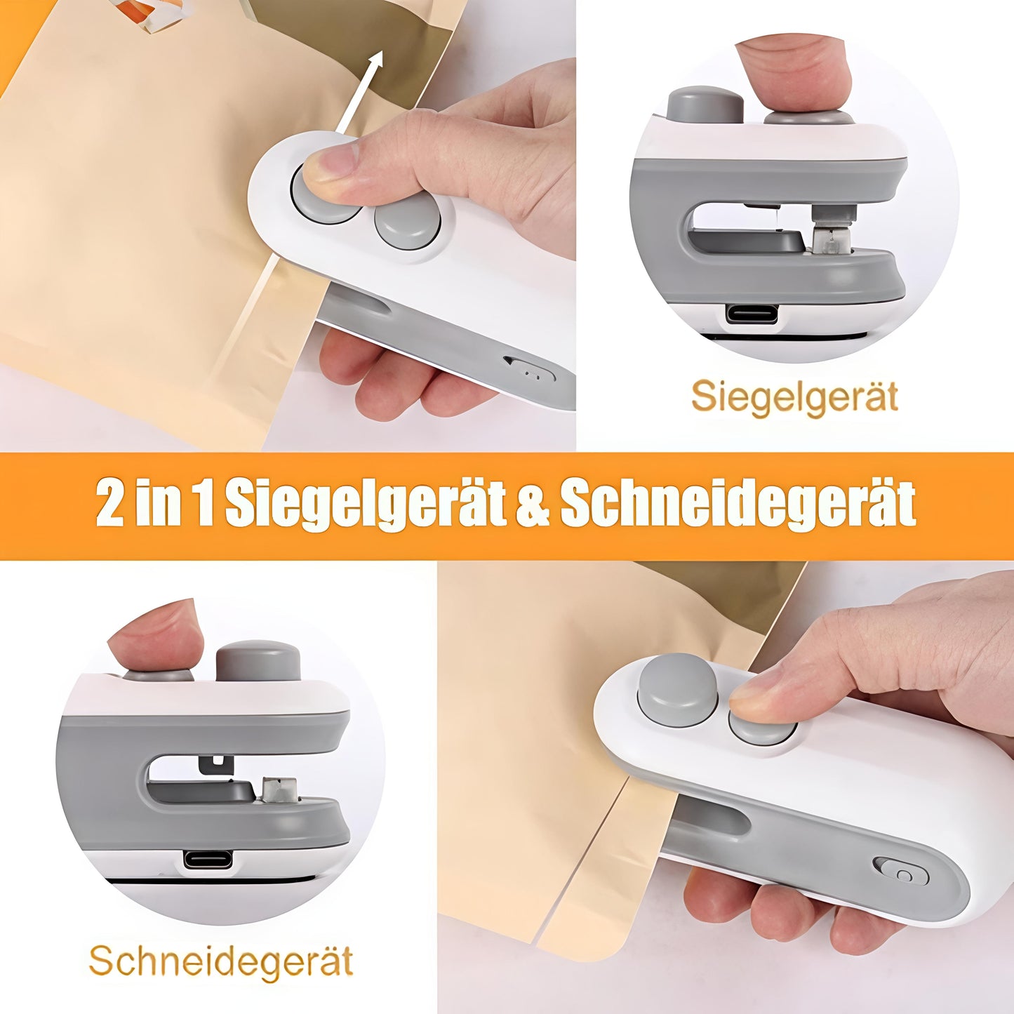 Portable USB Rechargeable Mini Bag Sealer – Heat Sealing Machine for Food Storage