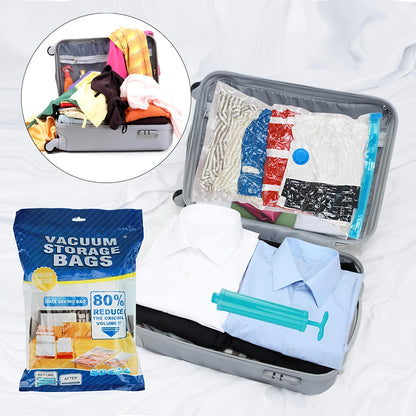 Vacuum Storage Bags with Hand Pump – Space Saver Compression Bags (Set of 5)