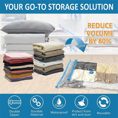 Vacuum Storage Bags with Hand Pump – Space Saver Compression Bags (Set of 5)