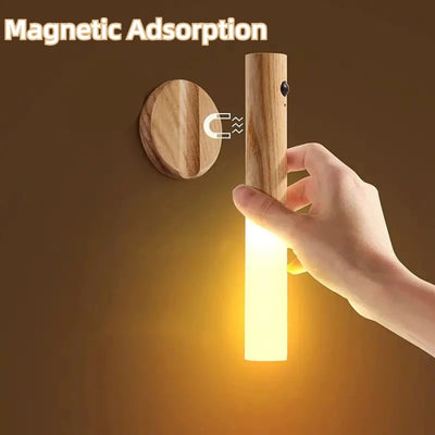 LED USB Wireless Wood Stick Wall Lamp Wardrobe Light Decor Home Light