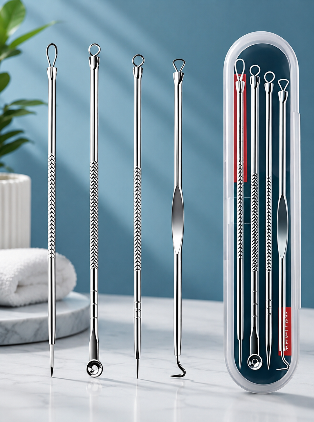 Stainless Steel Blackhead Remover Pimple Blemish Extractor Remover Tool Set